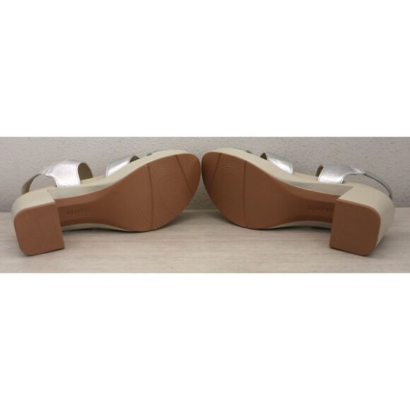 Naot 123102-BA9 Women Sz 39 US 8M Silver Soft Leather Elite Heeled Sandals - Picture 4 of 13